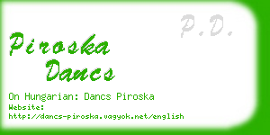 piroska dancs business card